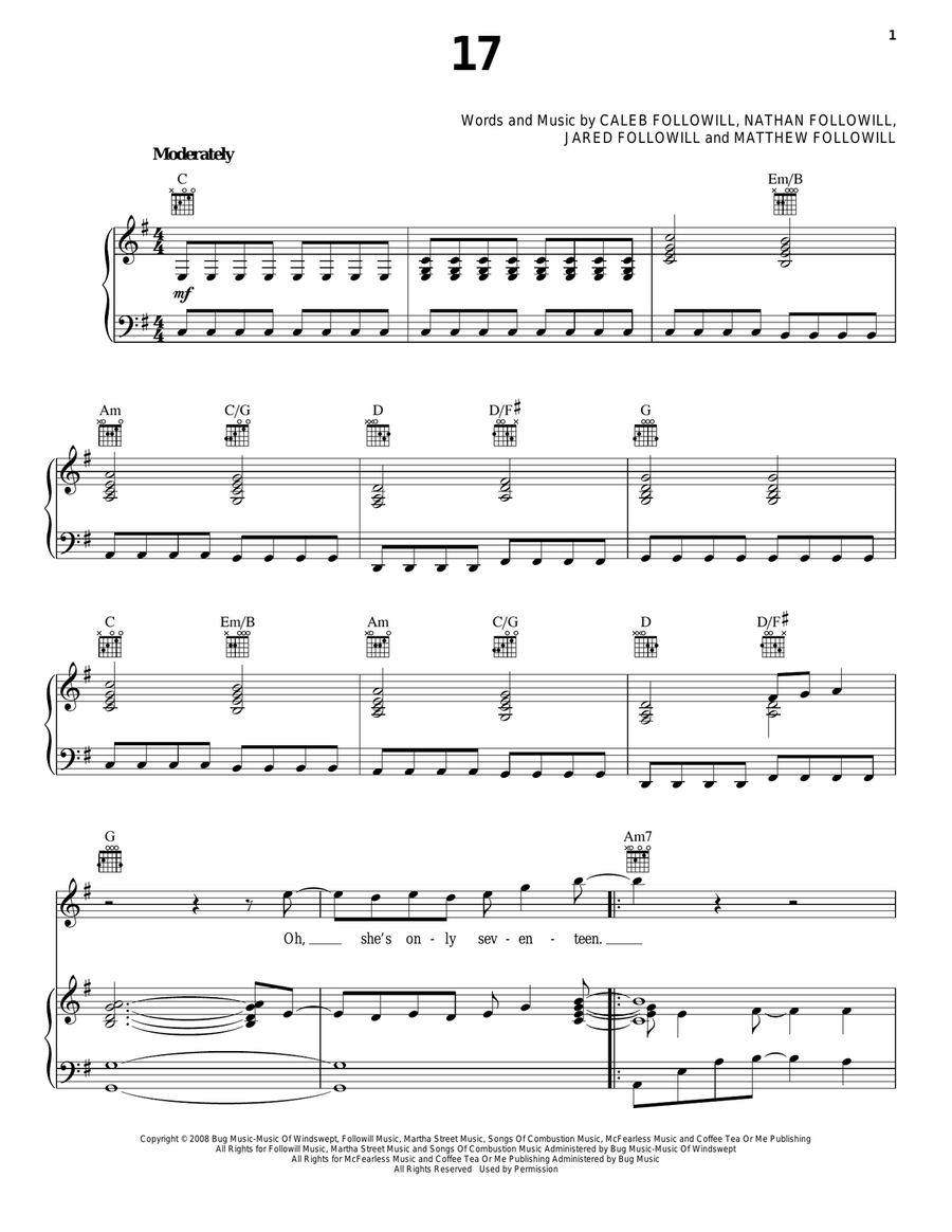 17 Piano, Vocal, Guitar scores gallery preview page 1