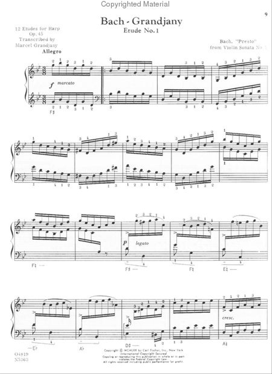 Etudes For Harp Harp scores gallery preview page 2