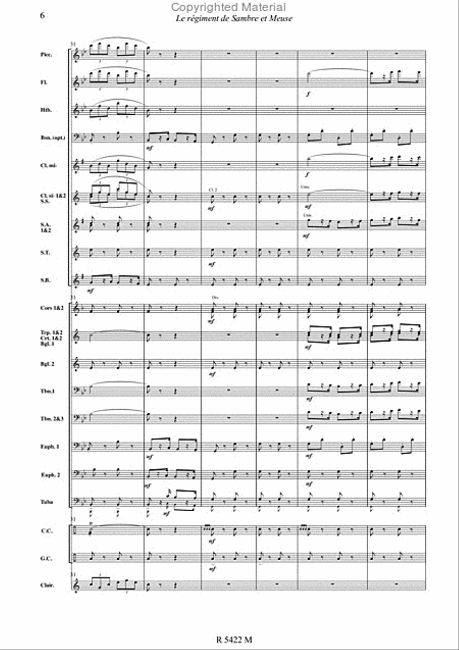 Sambre et meuse Concert Band scores gallery preview page 7