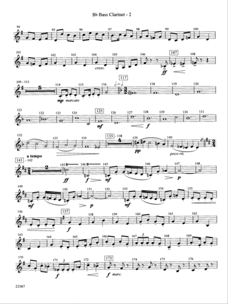 Overture to the Wasps: B-flat Bass Clarinet Full Orchestra scores gallery preview page 2