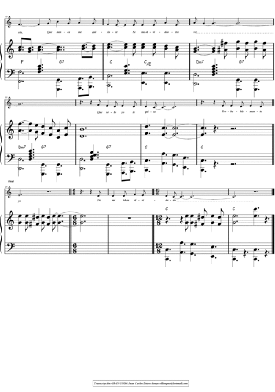 Se Me Olvido Otra Vez Voice scores gallery preview page 2