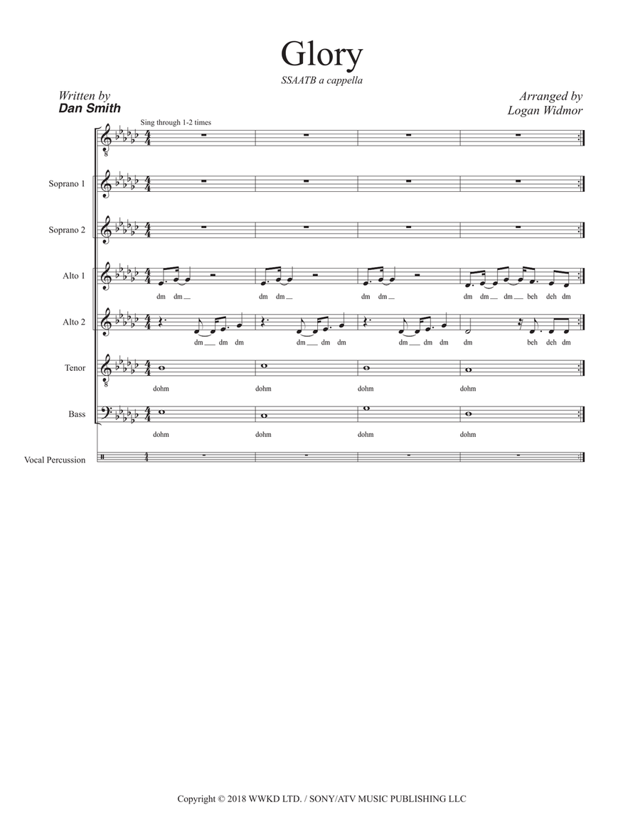 Glory Glory 4-Part scores gallery preview page 1