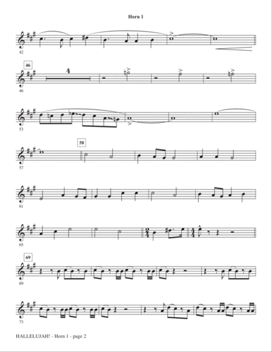Hallelujah! (from Messiah Rocks) - F Horn 1 Choir scores gallery preview page 2