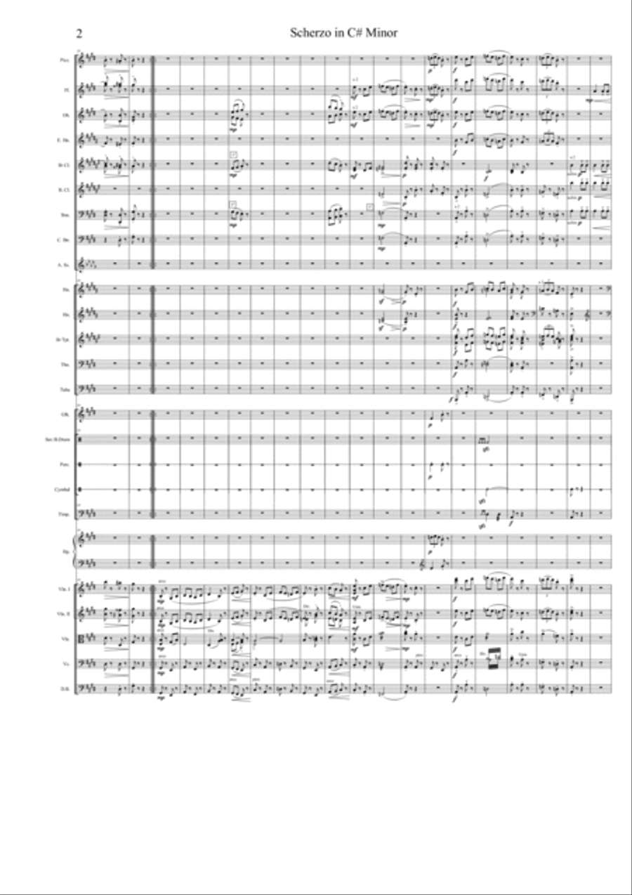Scherzo in C# minor - Modest Petrovič Musorgskij (Orchestral version) Large Ensemble scores gallery preview page 2