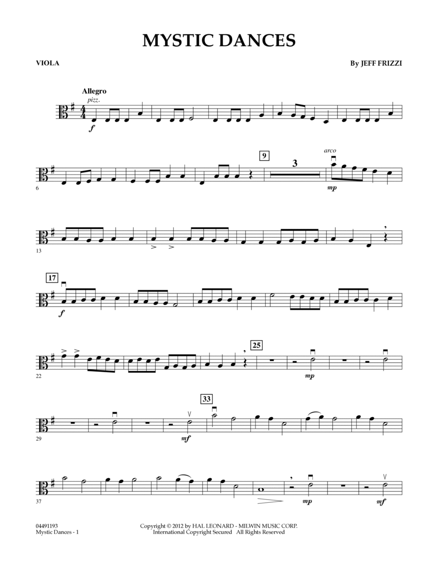 Mystic Dances - Viola Mystic Dances - Viola Orchestra scores gallery preview page 1