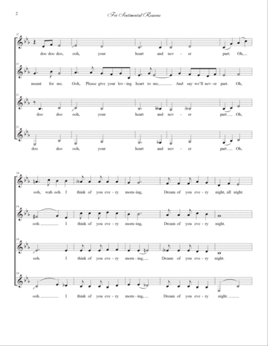 (i Love You) For Sentimental Reasons SSAA scores gallery preview page 2
