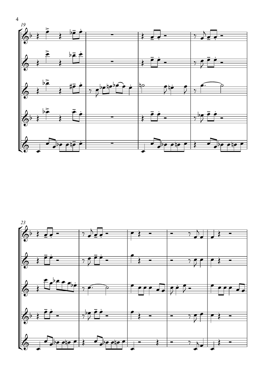 Children Go Where I Send Thee - For Saxophone Quartet Saxophone Quartet scores gallery preview page 4
