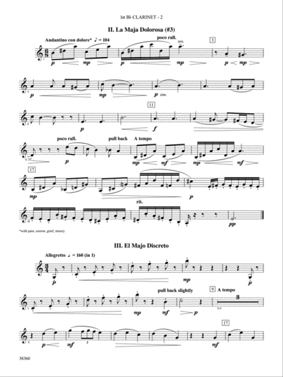 Tonadillas Suite: 1st B-flat Clarinet Concert Band scores gallery preview page 2