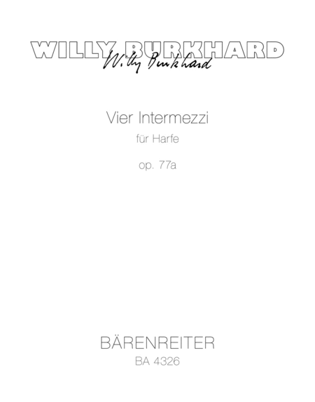 Vier Intermezzi fur Harfe op. 77a