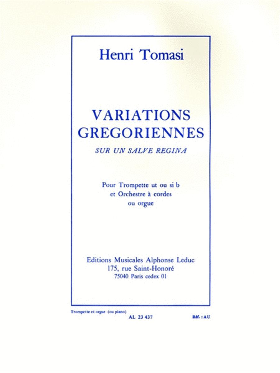 Variations Gregoriennes Sur Un Salve Regina (trumpet & Piano Or Organ) Trumpet Solo scores gallery preview page 1