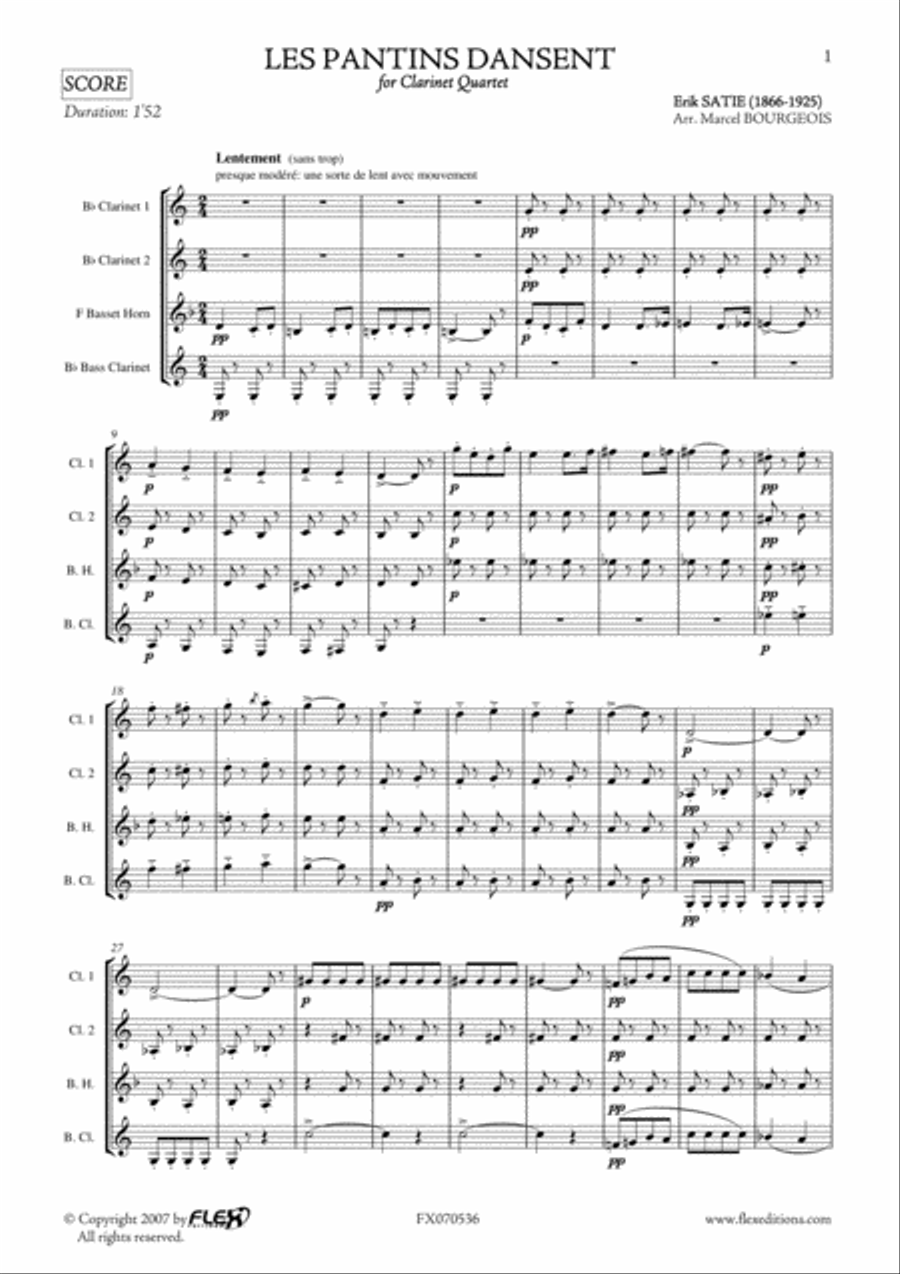 Les Pantins Dansent Les Pantins Dansent Clarinet Quartet scores gallery preview page 2