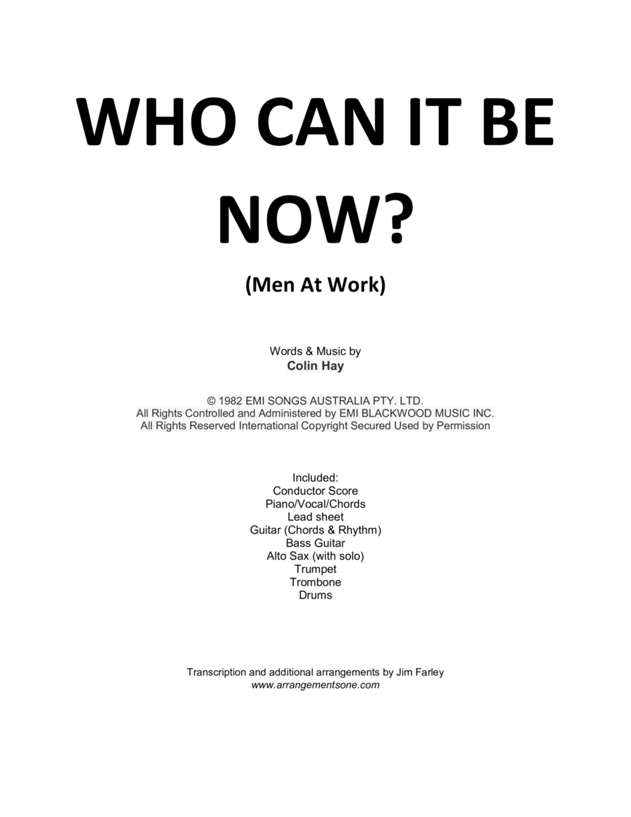 Who Can It Be Now? Small Ensemble scores gallery preview page 1