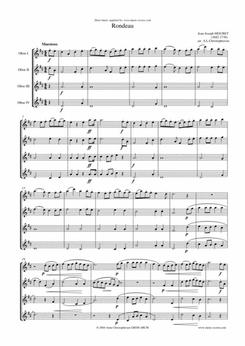 Rondeau - Bridal Fanfare - Oboe Quartet image number null