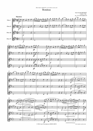 Book cover for Rondeau - Bridal Fanfare - Oboe Quartet