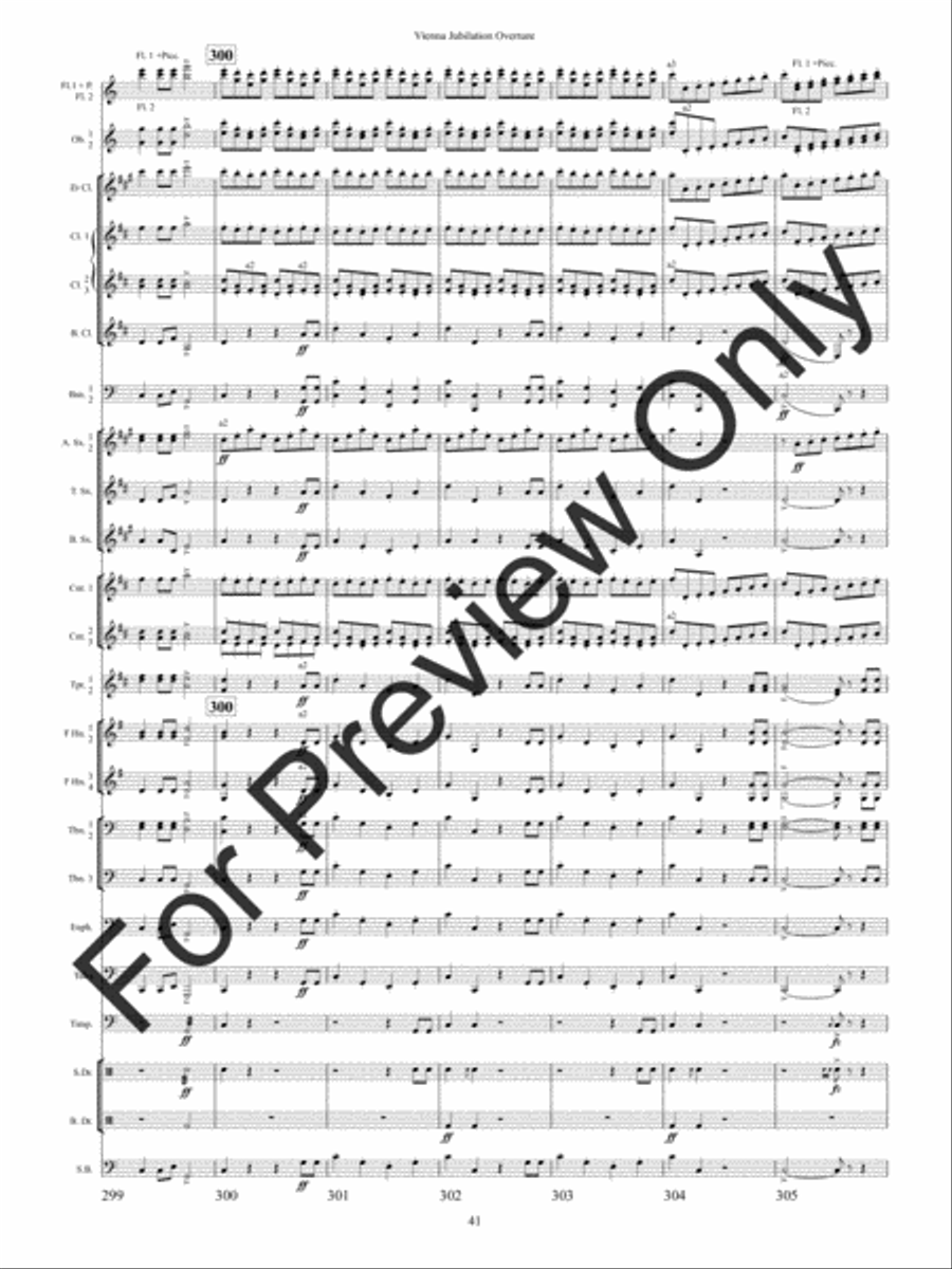 Vienna Jubilation Overture Concert Band scores gallery preview page 44