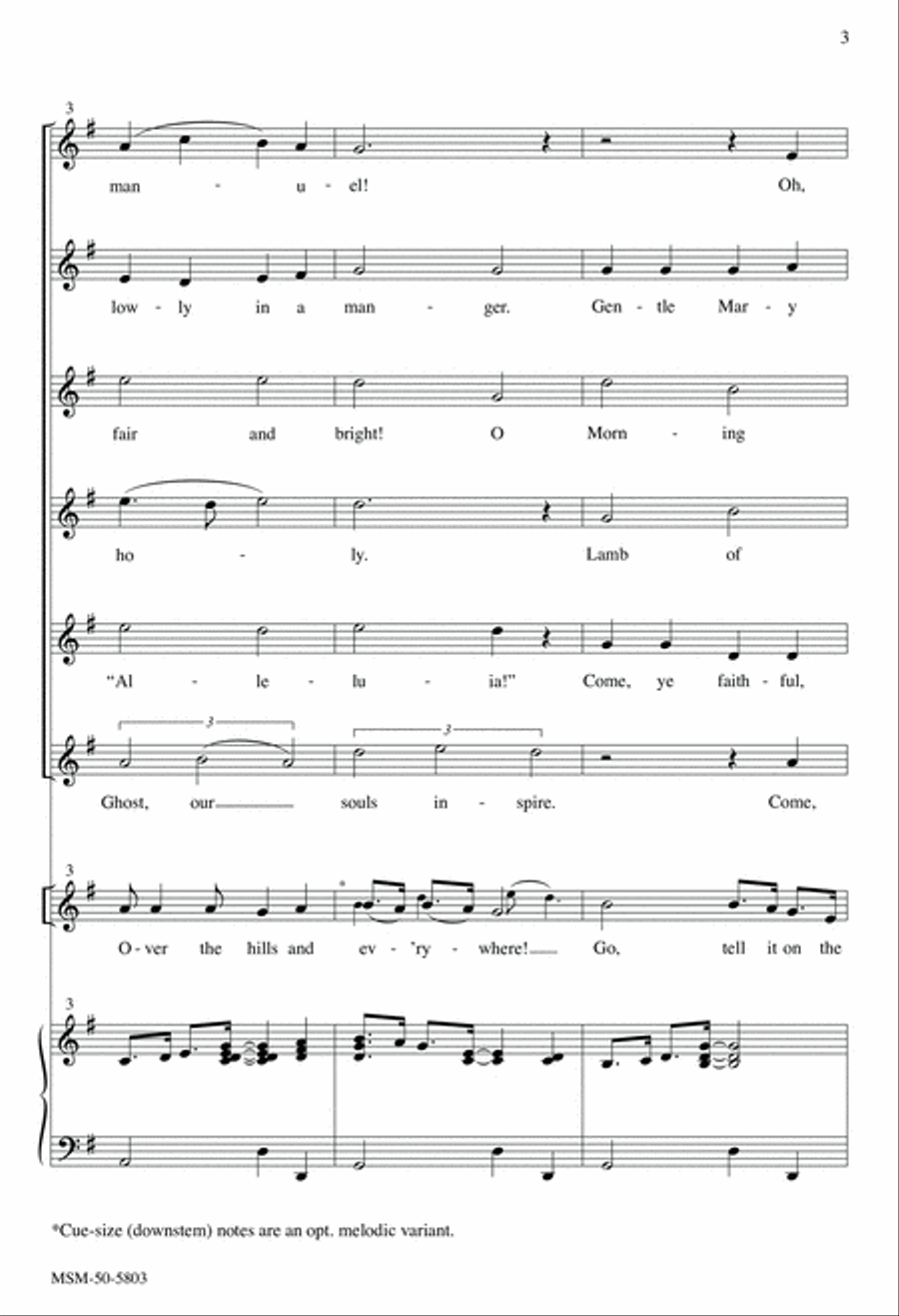 A Carol for All Seasons (Go, Tell It on the Mountain) Unison Choir scores gallery preview page 3