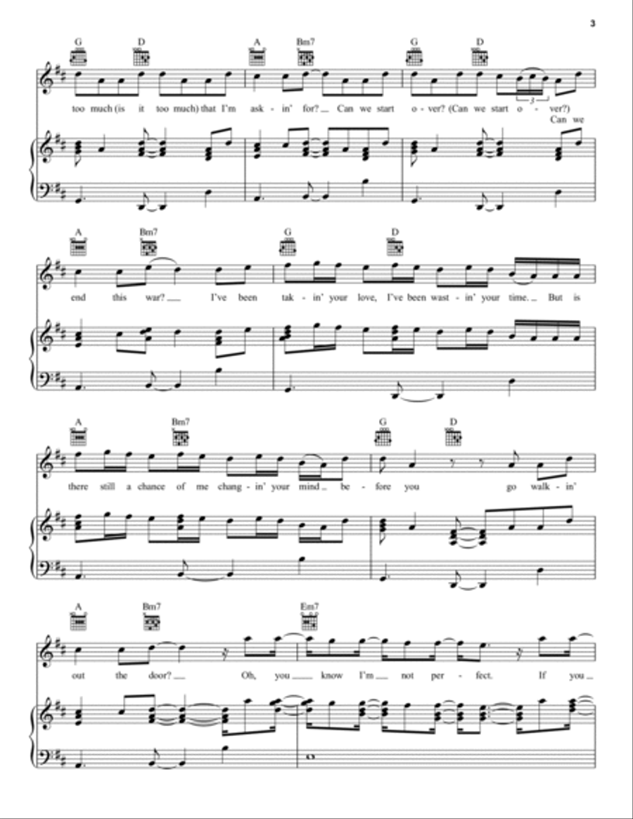 Patient Piano, Vocal, Guitar scores gallery preview page 3