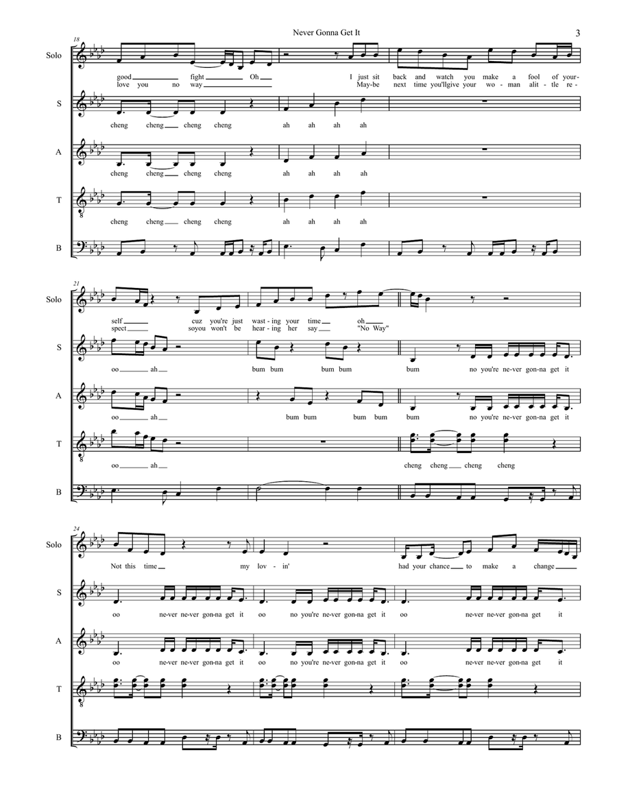 My Lovin' (you're Never Gonna Get) 4-Part scores gallery preview page 3