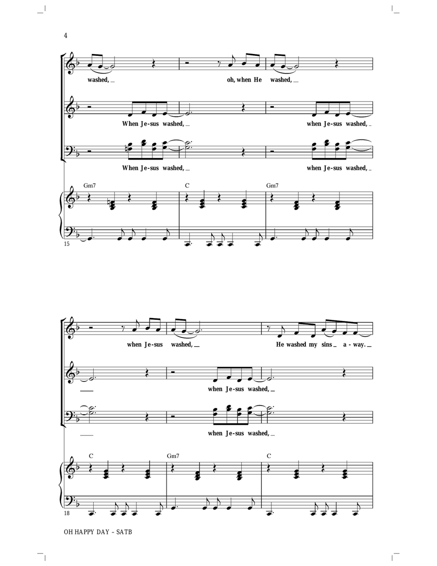 Oh Happy Day (arr. Roger Emerson) 4-Part scores gallery preview page 4