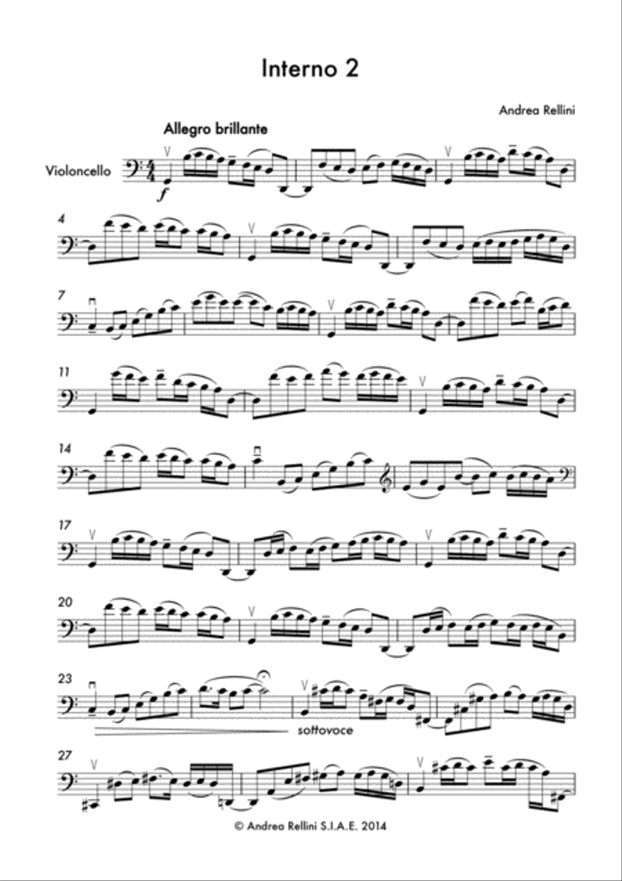 Interno 1,2,3,4. (Cello Solo) Cello Solo scores gallery preview page 4
