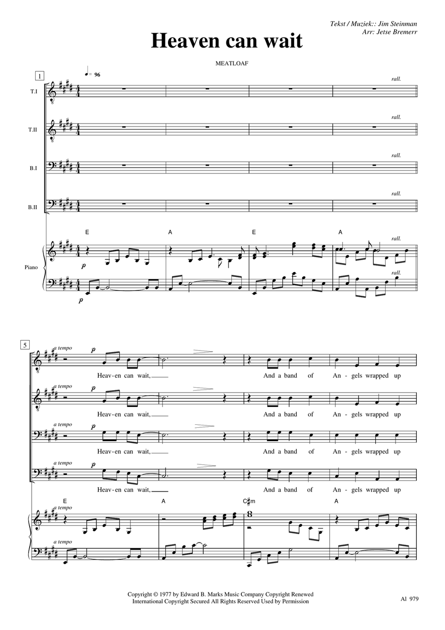 Heaven Can Wait TTBB scores gallery preview page 1