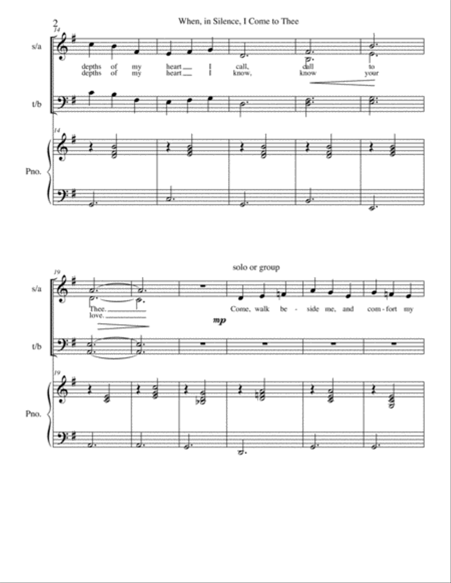 When, in Silence, I Come to Thee (Erik Satie, Gymnopédie No. 1) 4-Part scores gallery preview page 3