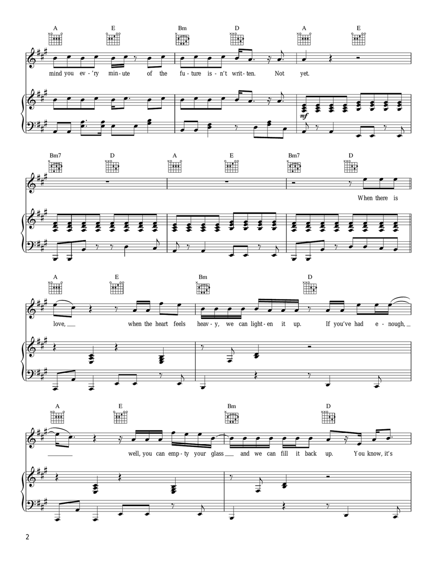 Everything Is Sound (La La La) Piano, Vocal, Guitar scores gallery preview page 2