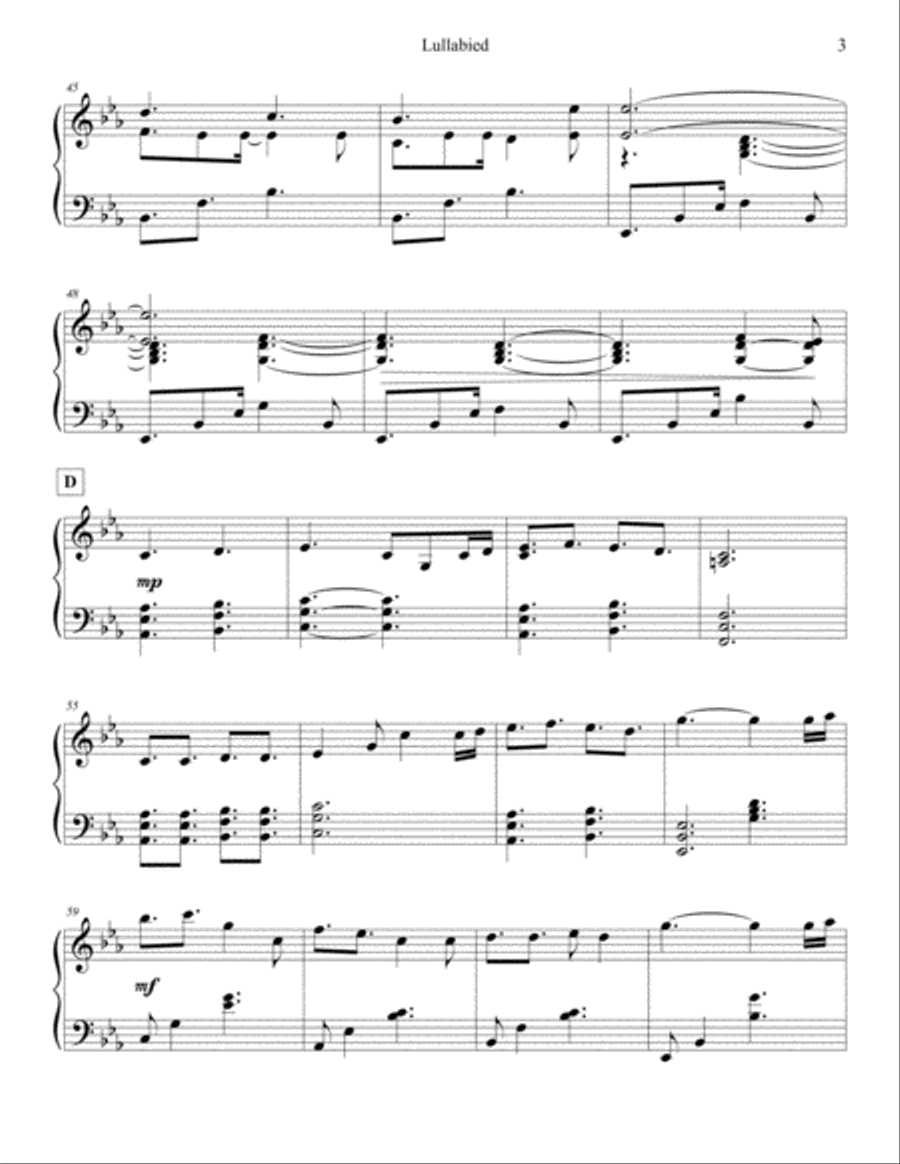 Lullabied Piano Solo scores gallery preview page 3