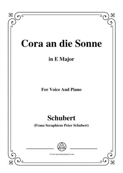 Schubert-Cora an die Sonne,in E Major,for Voice&Piano image number null