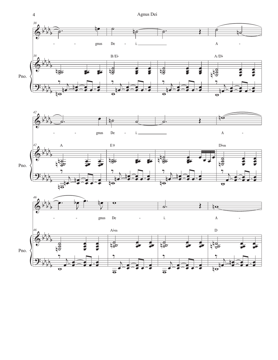 Agnus Dei (Mass of Peace and Justice) (Unison choir - High Key) Unison Choir scores gallery preview page 4