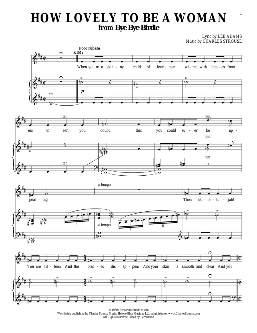 How Lovely To Be A Woman How Lovely To Be A Woman Piano, Vocal scores gallery preview page 1