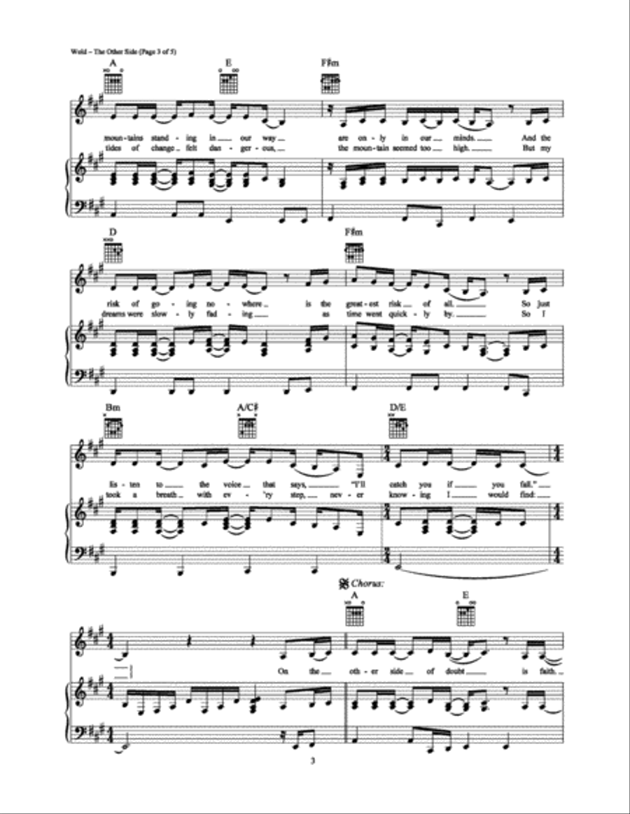 The Other Side The Other Side Piano, Vocal, Guitar scores gallery preview page 3
