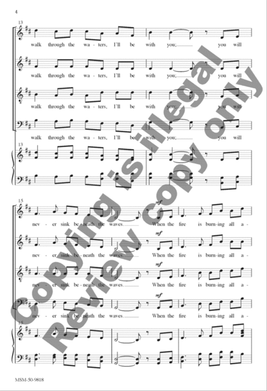 Do Not Be Afraid (Choral Score) 4-Part scores gallery preview page 4
