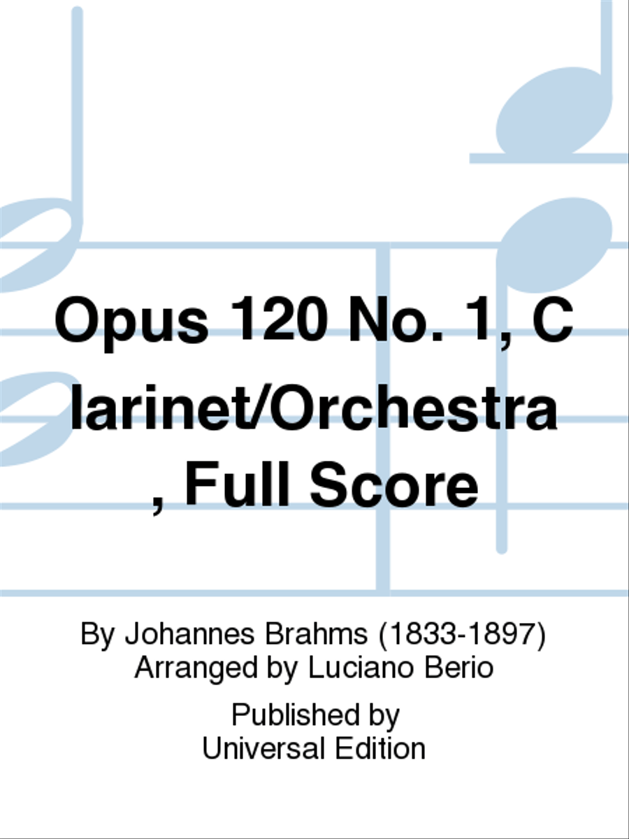 Opus 120 No. 1, Clarinet/Orchestra, Full score Clarinet scores gallery preview page 1