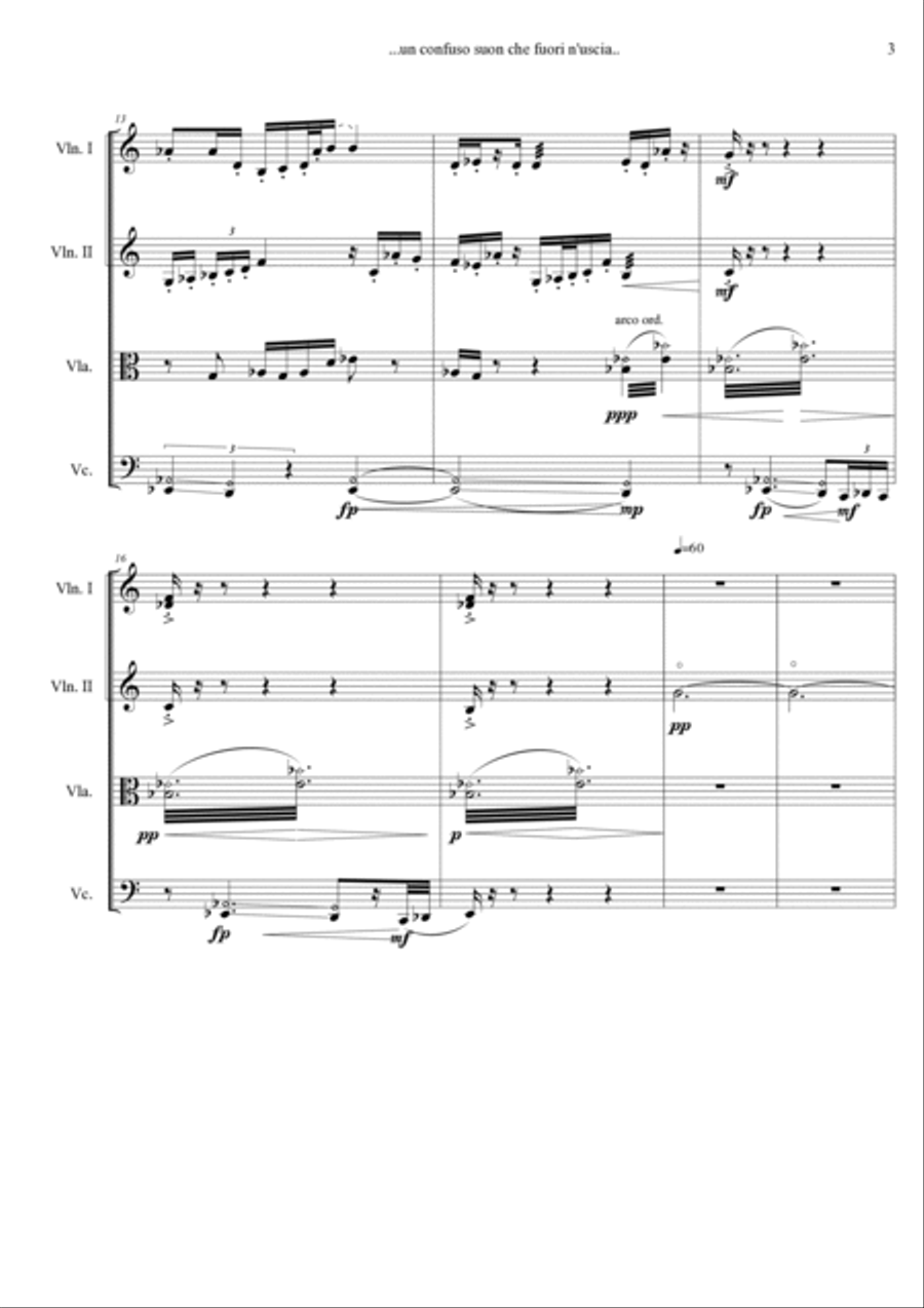 Matteo Manzitti: …UN CONFUSO SUON CHE FUORI N'USCIA.. (ES-22-040) String Quartet scores gallery preview page 5