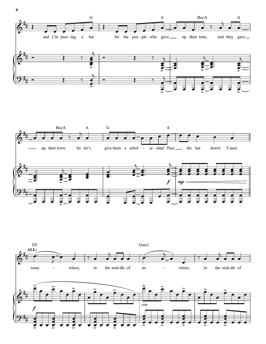 Somewhere In The Middle Of Nowhere (38 Planes Reprise) (from Come from Away) Piano, Vocal scores gallery preview page 4