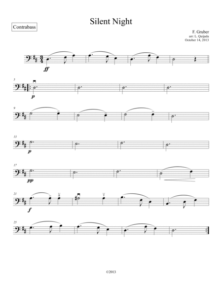 Silent Night, for early intermediate string orchestra. SCORE and PARTS. image number null