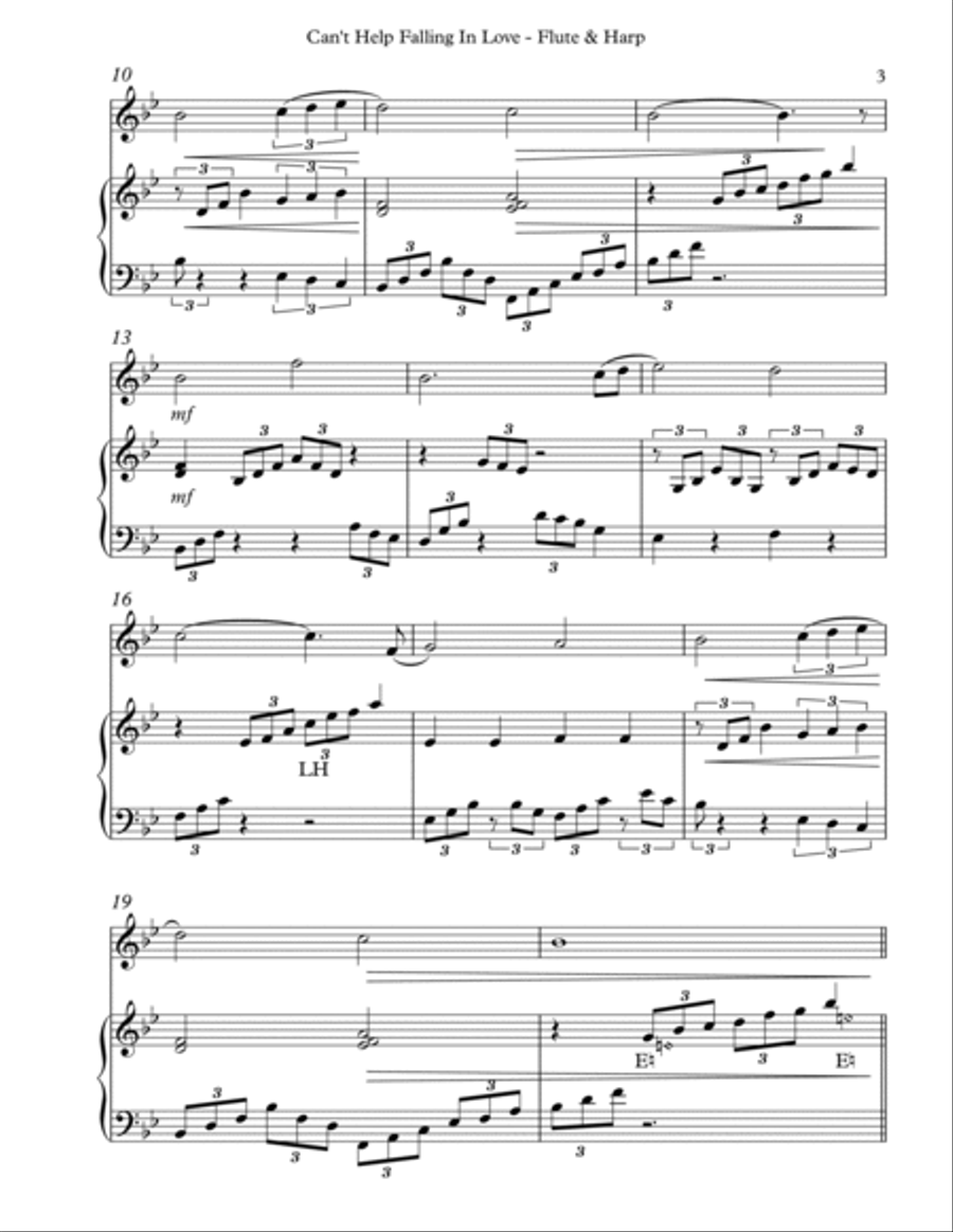 Can't Help Falling In Love Flute scores gallery preview page 3