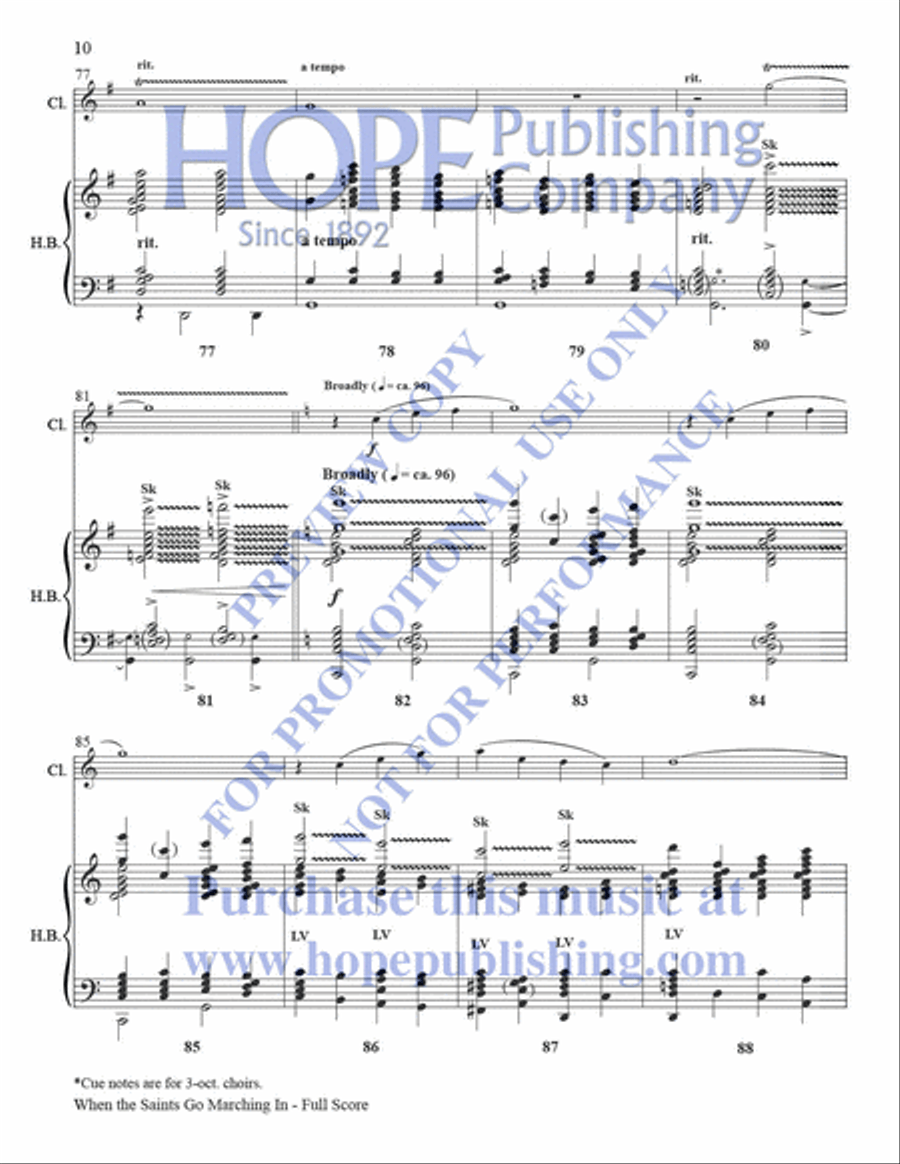 When the Saints Go Marching In Clarinet scores gallery preview page 11