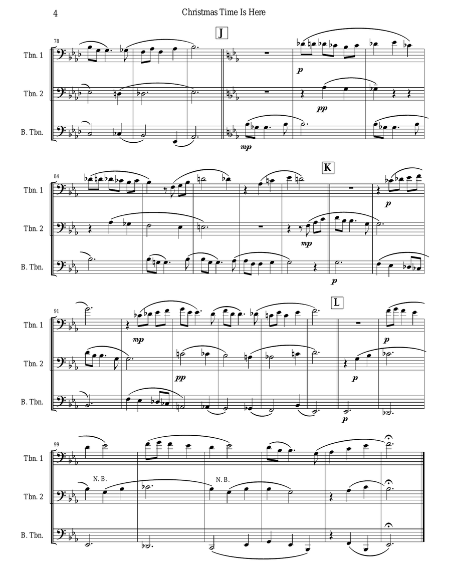Christmas Time Is Here Trombone Trio scores gallery preview page 4