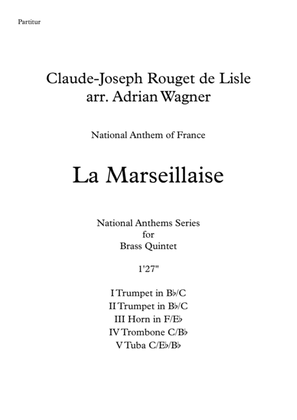 Book cover for "La Marseillaise" (National Anthem of France) Brass Quintet arr. Adrian Wagner