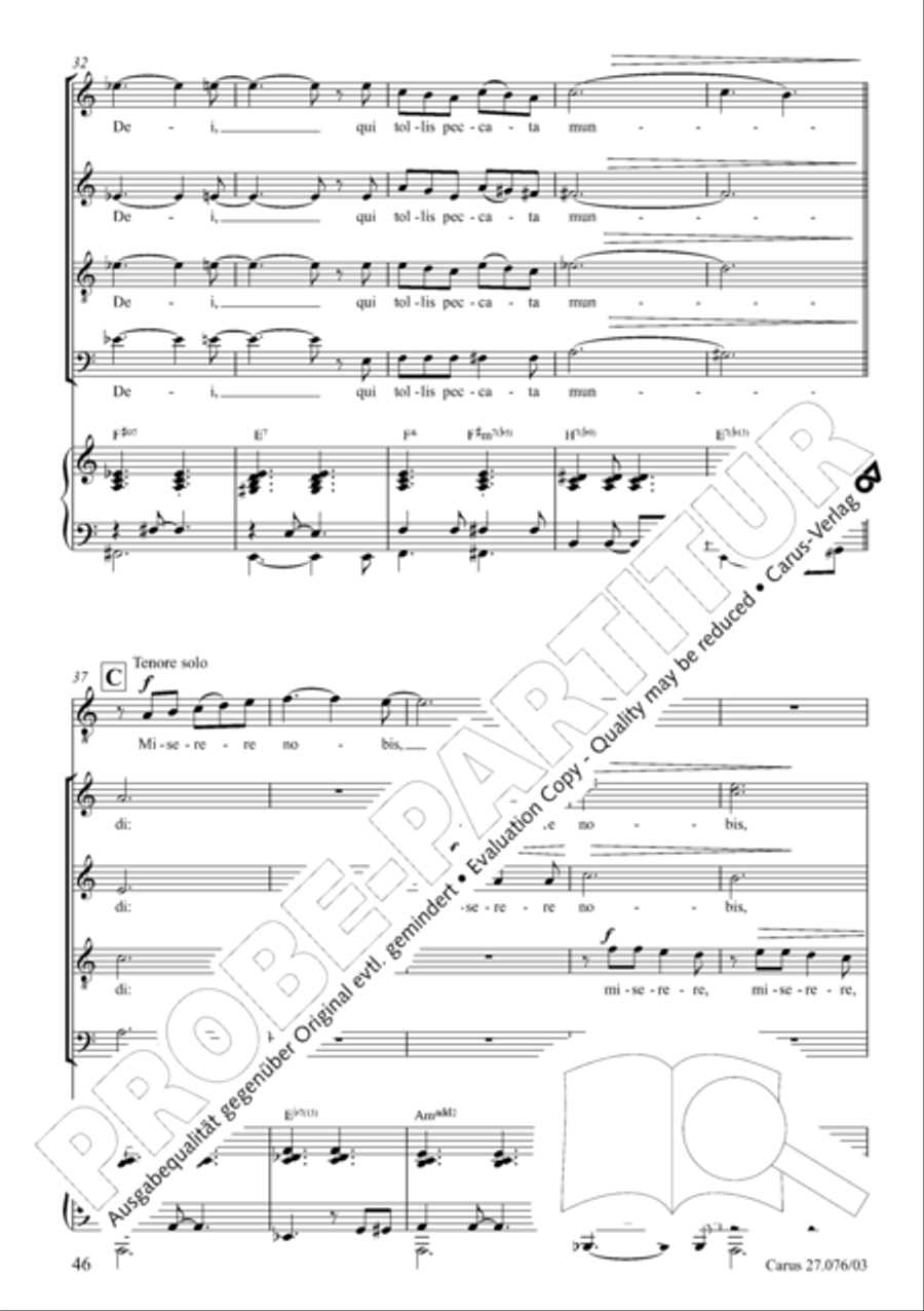 Missa in tempore incerto 4-Part scores gallery preview page 47