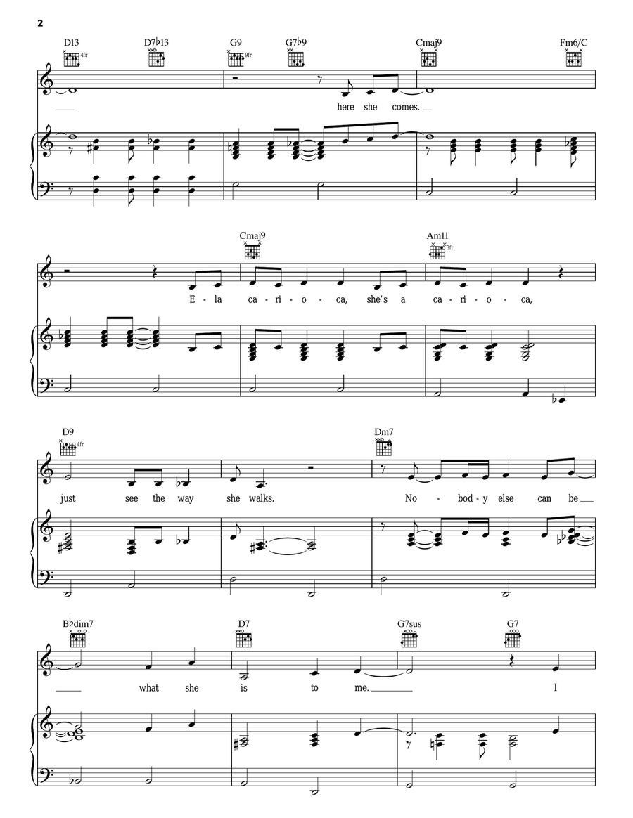 She's A Carioca Piano, Vocal, Guitar scores gallery preview page 2