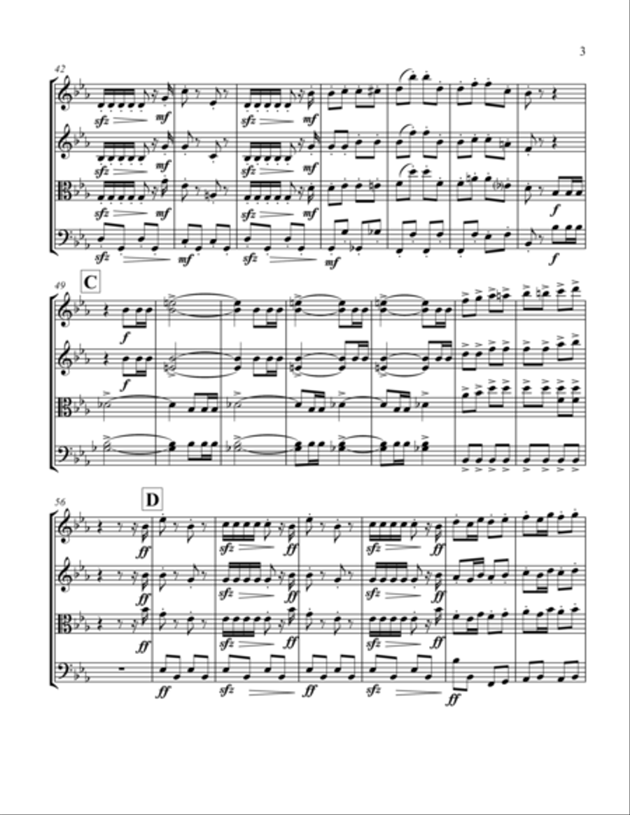 March and Procession of Bacchus from the Ballet Sylvia (String Quartet) String Quartet scores gallery preview page 3