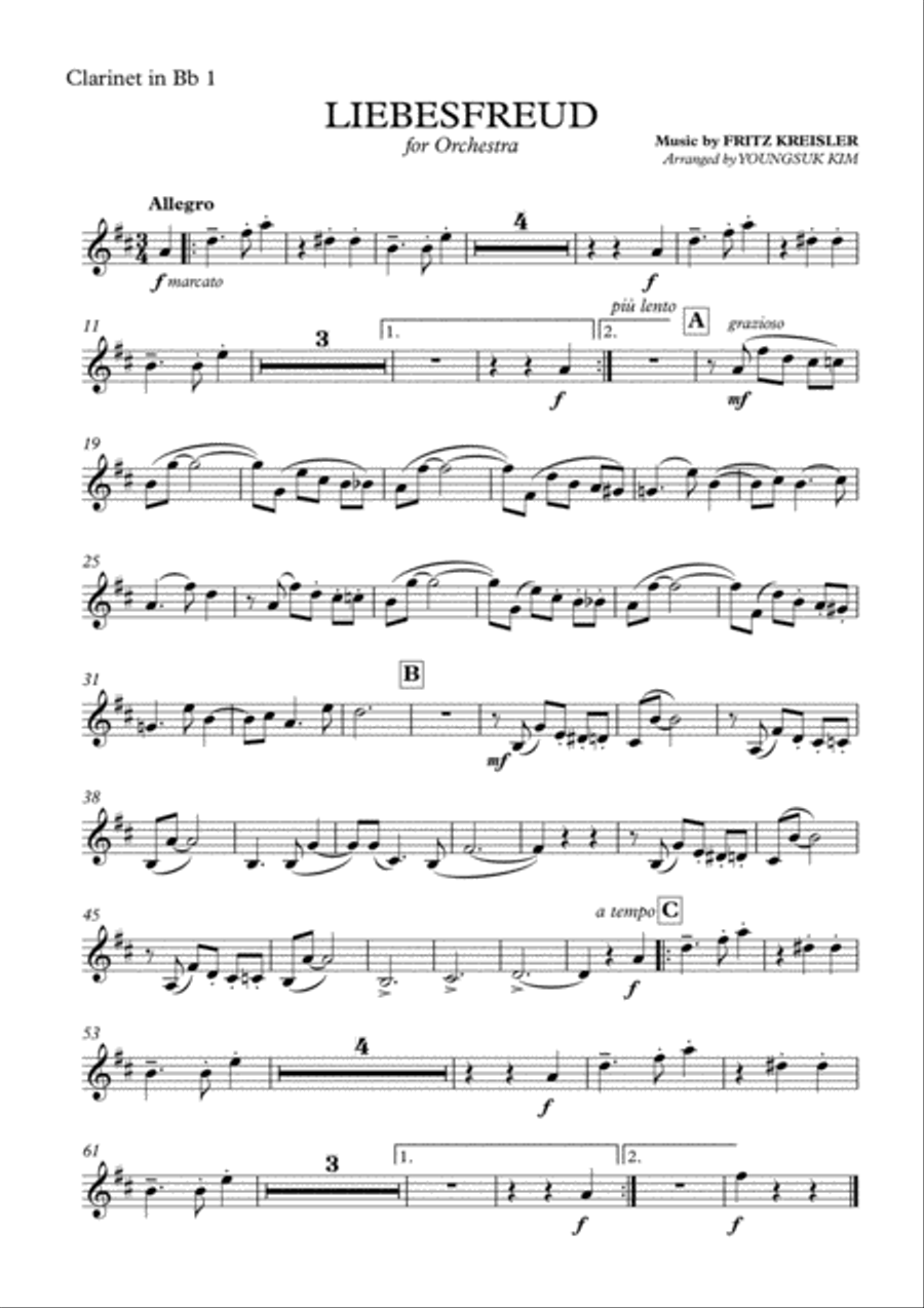 Kreisler: Liebesfreud (for Orchestra) complete parts Full Orchestra scores gallery preview page 6