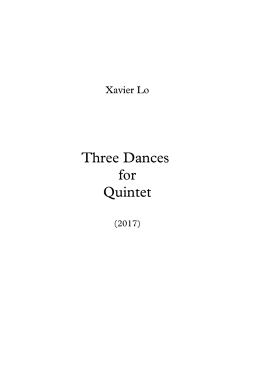 Three Dances for Quintet Small Ensemble scores gallery preview page 1
