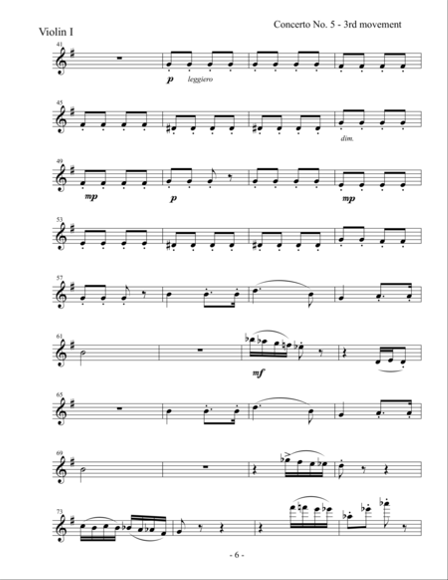 Concerto No. 5 - Orchestra Parts (First Edition) Large Ensemble scores gallery preview page 6