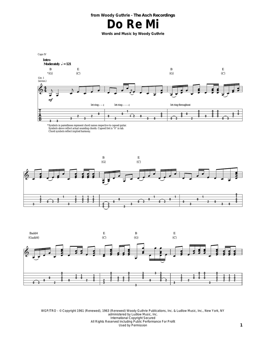 Do Re Mi Acoustic Guitar scores gallery preview page 1