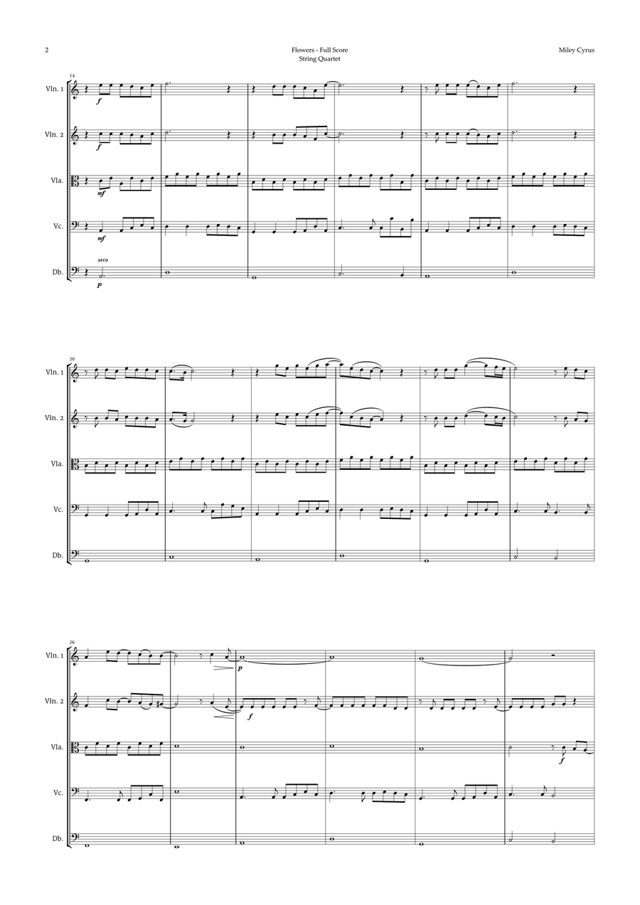 Flowers String Quintet scores gallery preview page 2
