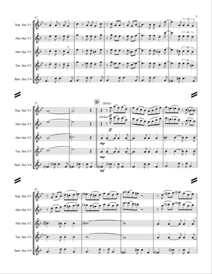 The Girl From Ipanema (Garota De Ipanema) Saxophone Quartet scores gallery preview page 4
